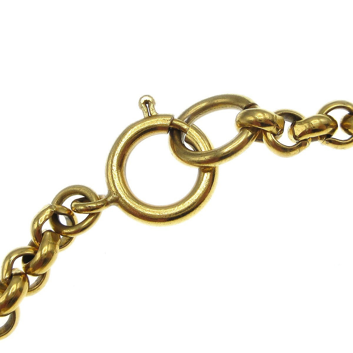 Chanel Cc Heart Pendant Metal Gold Gold_Plated Necklace Jewelry (Pre-Owned)