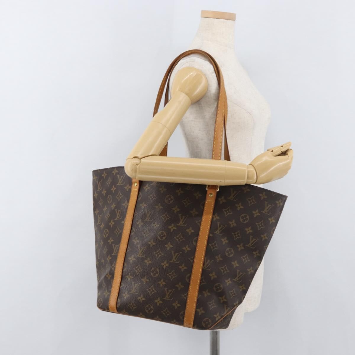 Louis Vuitton Shopping Sac Monogram Canvas Brown Canvas Handbag (Pre-Owned)
