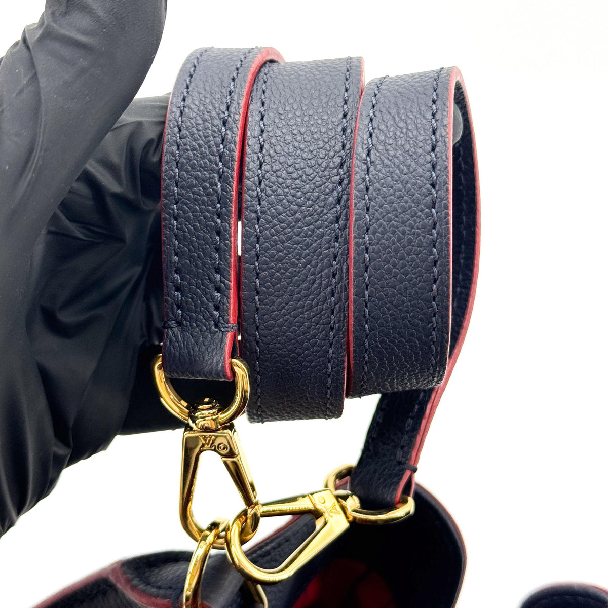 Louis Vuitton Montaigne Monogram Empreinte Leather Navy Leather Handbag (Pre-Owned)