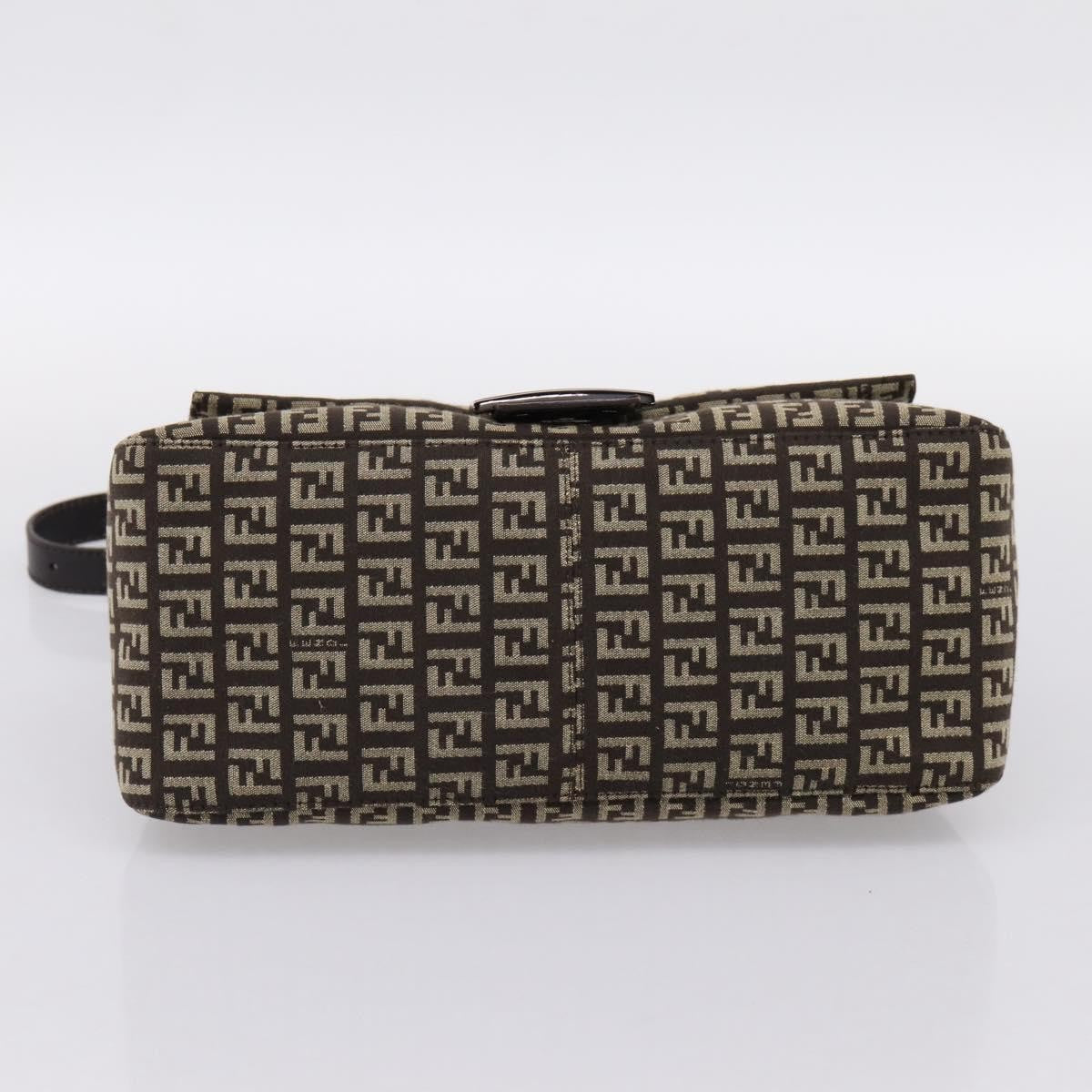 Fendi Mamma Baguette Zucchino Canvas Brown Canvas Shoulder Bag Bag (Pre-Owned)