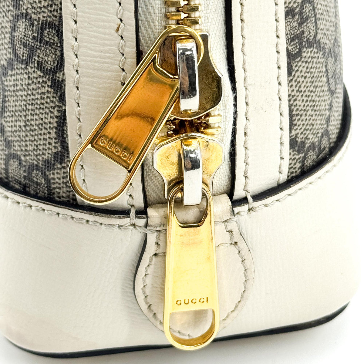 Gucci Horsebit 1955 Top Handle Gg Coated Canvas With Leather Beige Canvas Handbag (Pre-Owned)