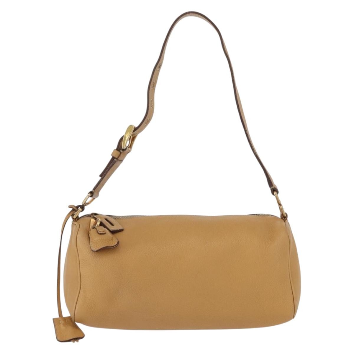 Prada Vintage Leather Brown Leather Shoulder Bag Bag (Pre-Owned)