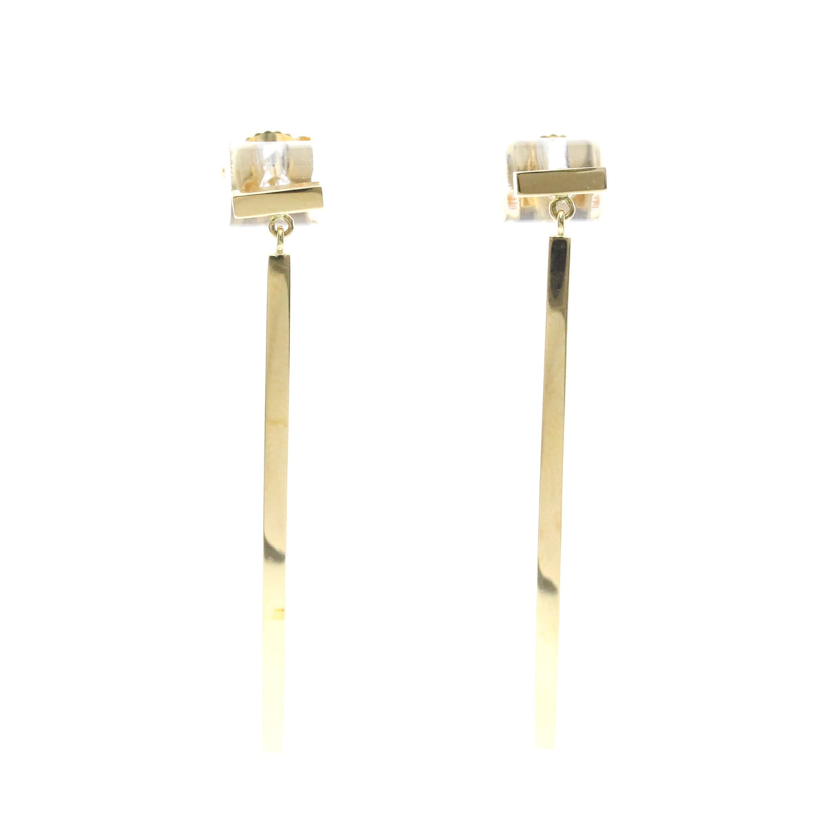 Tiffany & Co. T Wire Bar 18K Yellow Gold Gold Yellow_Gold Earrings Jewelry (Pre-Owned)