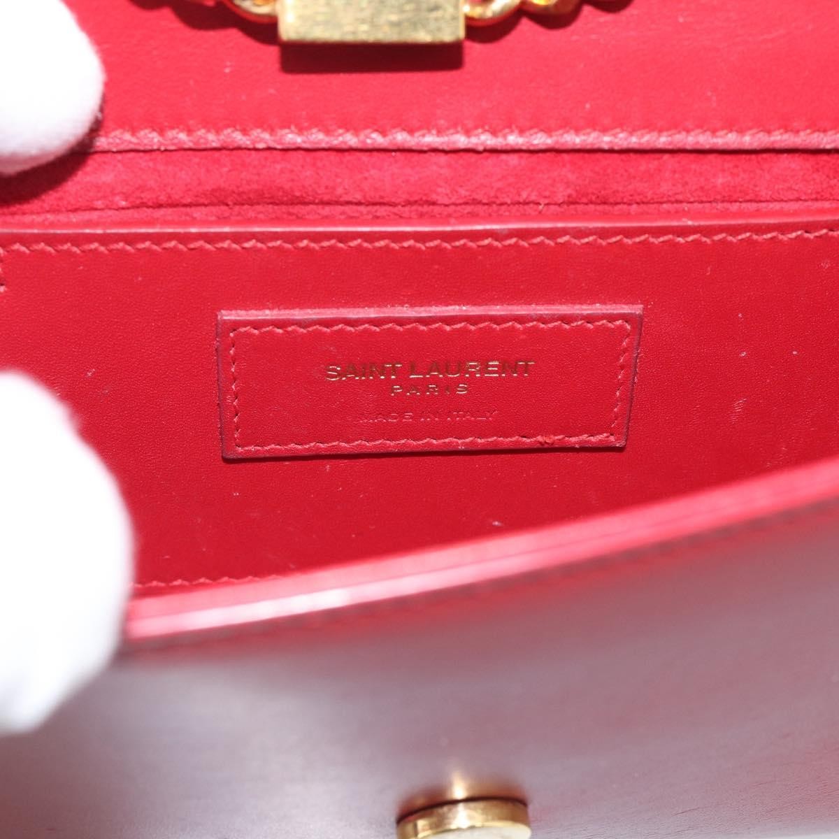 Saint Laurent Classic Monogram Leather Red Leather Crossbody Bag Bag (Pre-Owned)