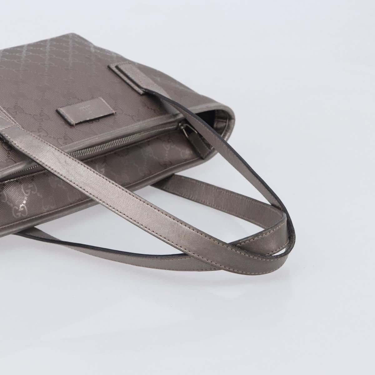 Gucci Tote Gg Imprime Silver Canvas Tote Bag Bag (Pre-Owned)
