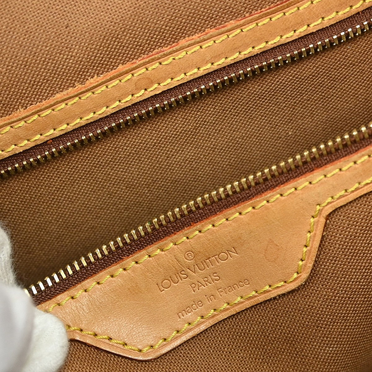 Louis Vuitton Cabas Mezzo Monogram Canvas Brown Canvas Shoulder Bag Bag (Pre-Owned)