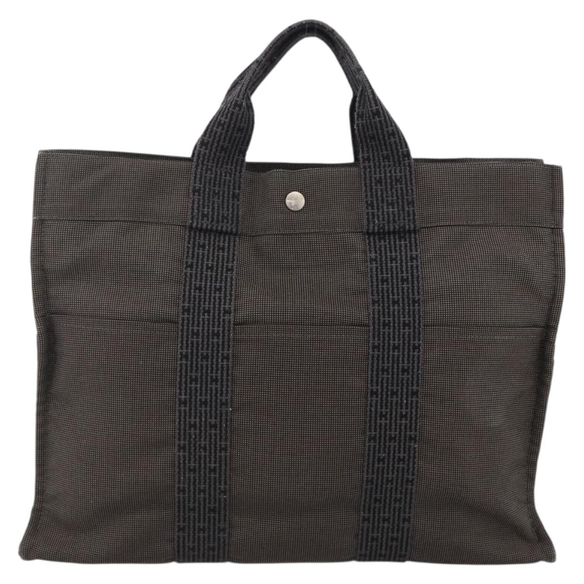 Hermes Fourre-Tout Herline Canvas Gray Canvas Tote Bag Bag (Pre-Owned)