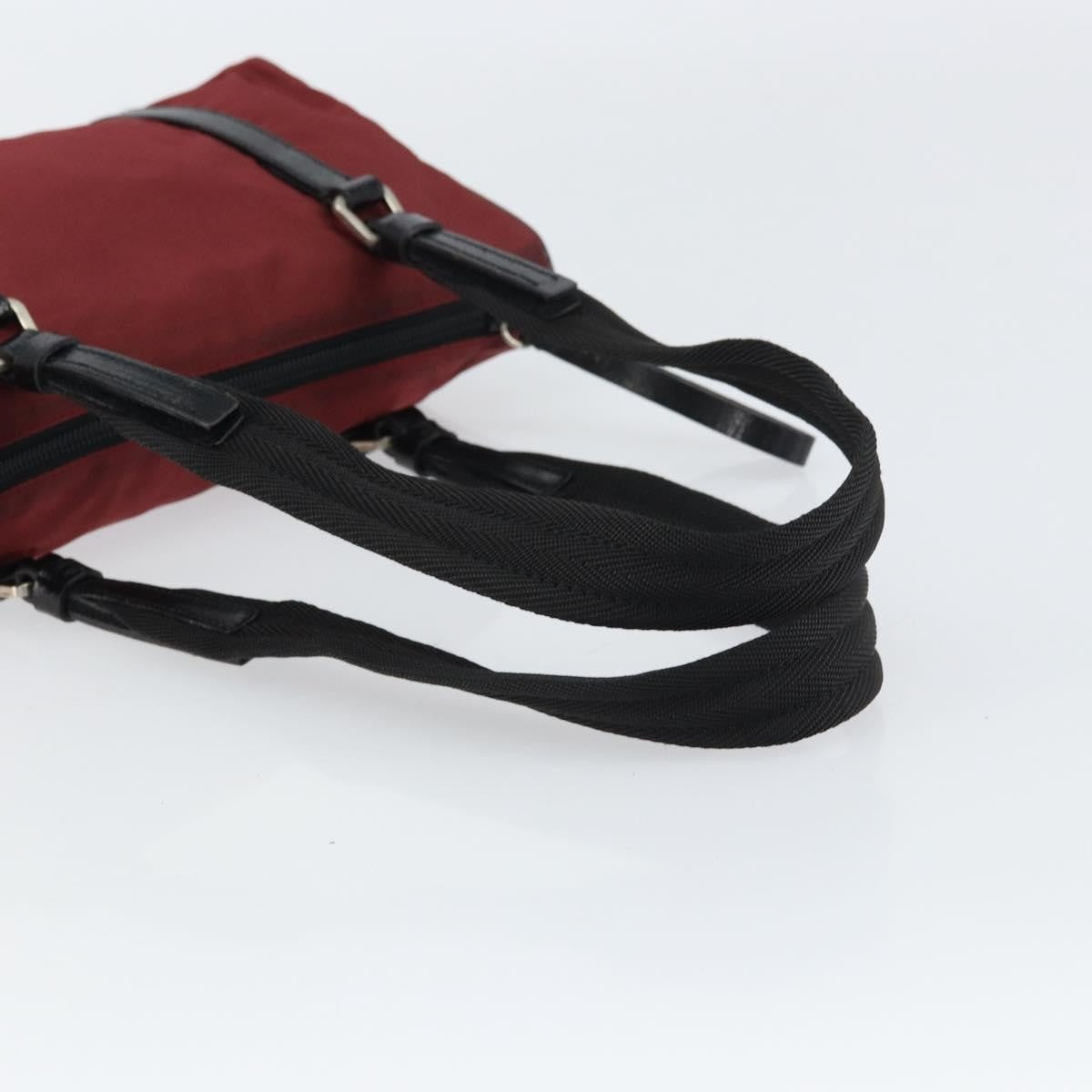 Prada Vintage Zip Tessuto Burgundy Nylon Handbag (Pre-Owned)