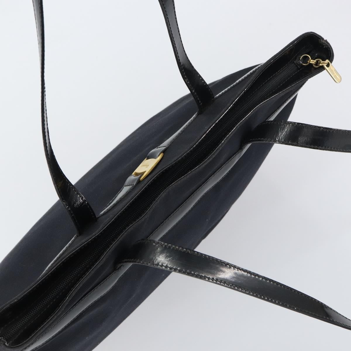 Salvatore Ferragamo Vala Tote Canvas Black Canvas Tote Bag Bag (Pre-Owned)