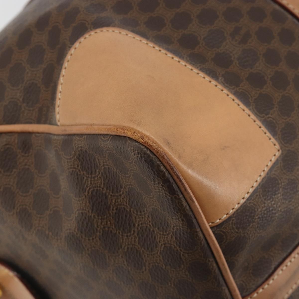 Celine Vintage Duffle Macadam Coated Canvas Brown Pvc Travel Bag Bag (Pre-Owned)