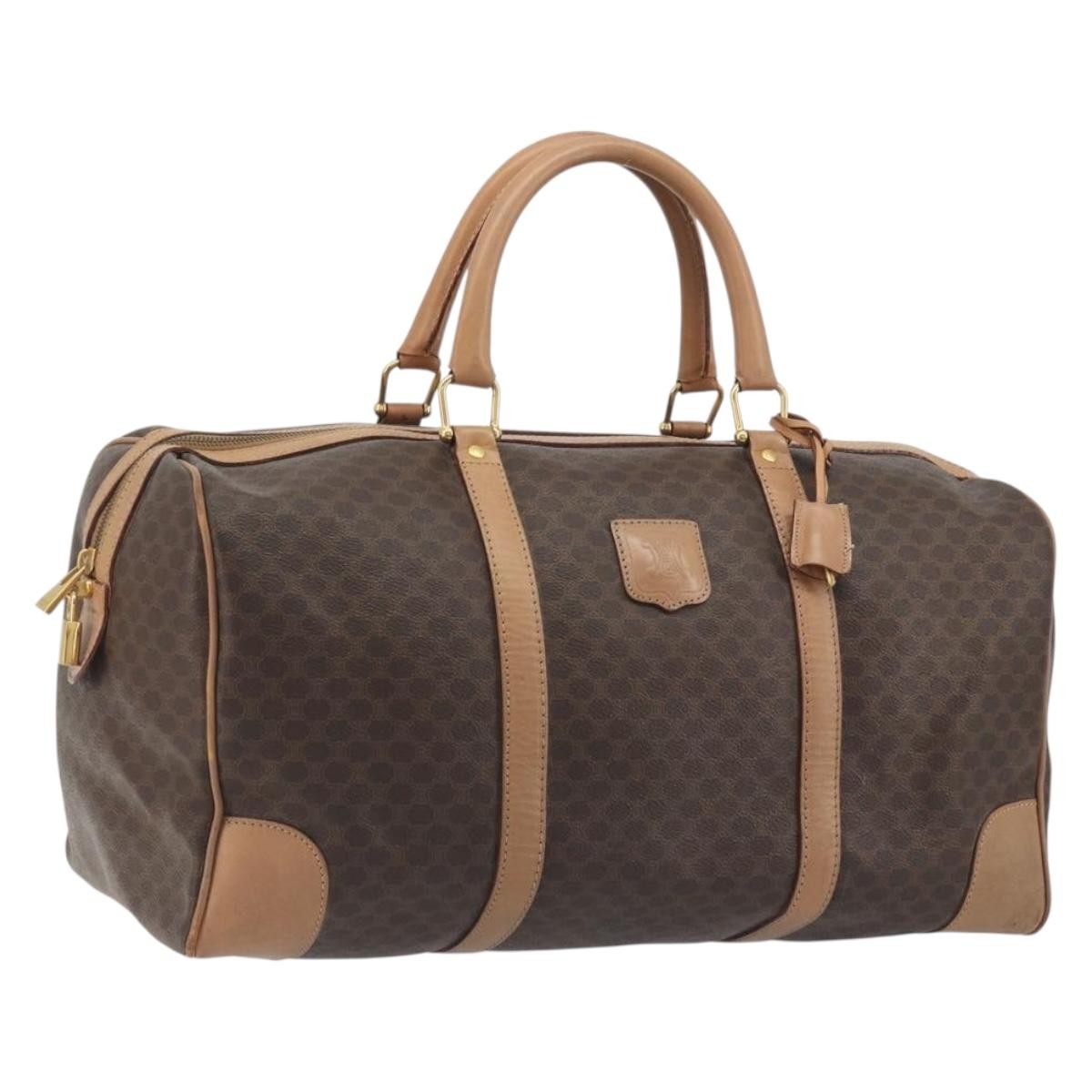 Celine Vintage Toile Triomphe Brown Canvas Travel Bag Bag (Pre-Owned)