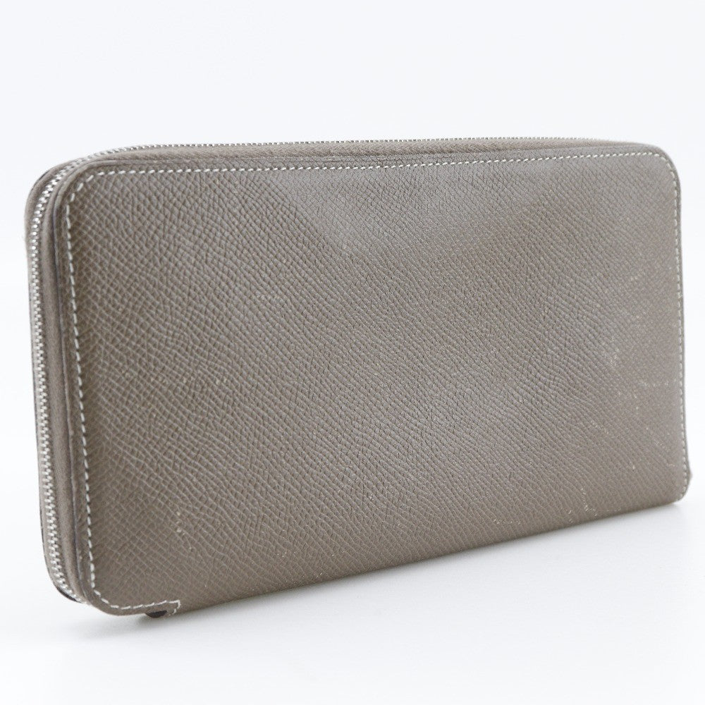 Hermes Azap Zip Around Epsom Beige Leather Wallets Accessory (Pre-Owned)