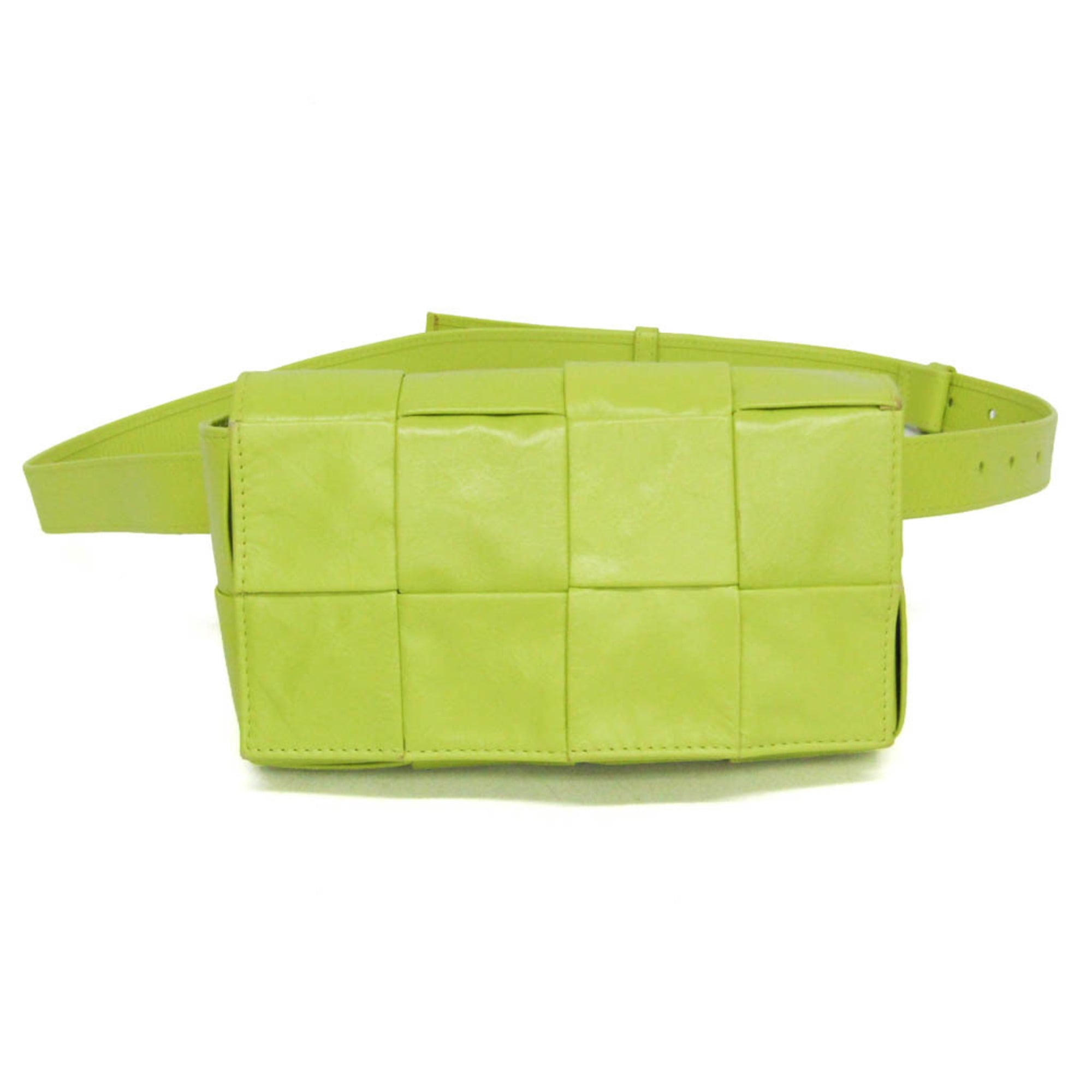 Bottega Veneta Cassette Leather Green Leather Clutche & Pouche Bag (Pre-Owned)