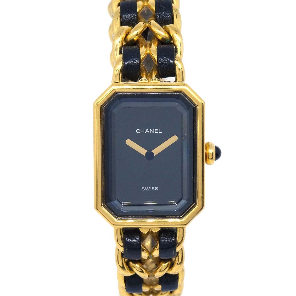 Chanel Premiere Rock Quartz Plated Metal And Leather Watch (Pre-Owned)