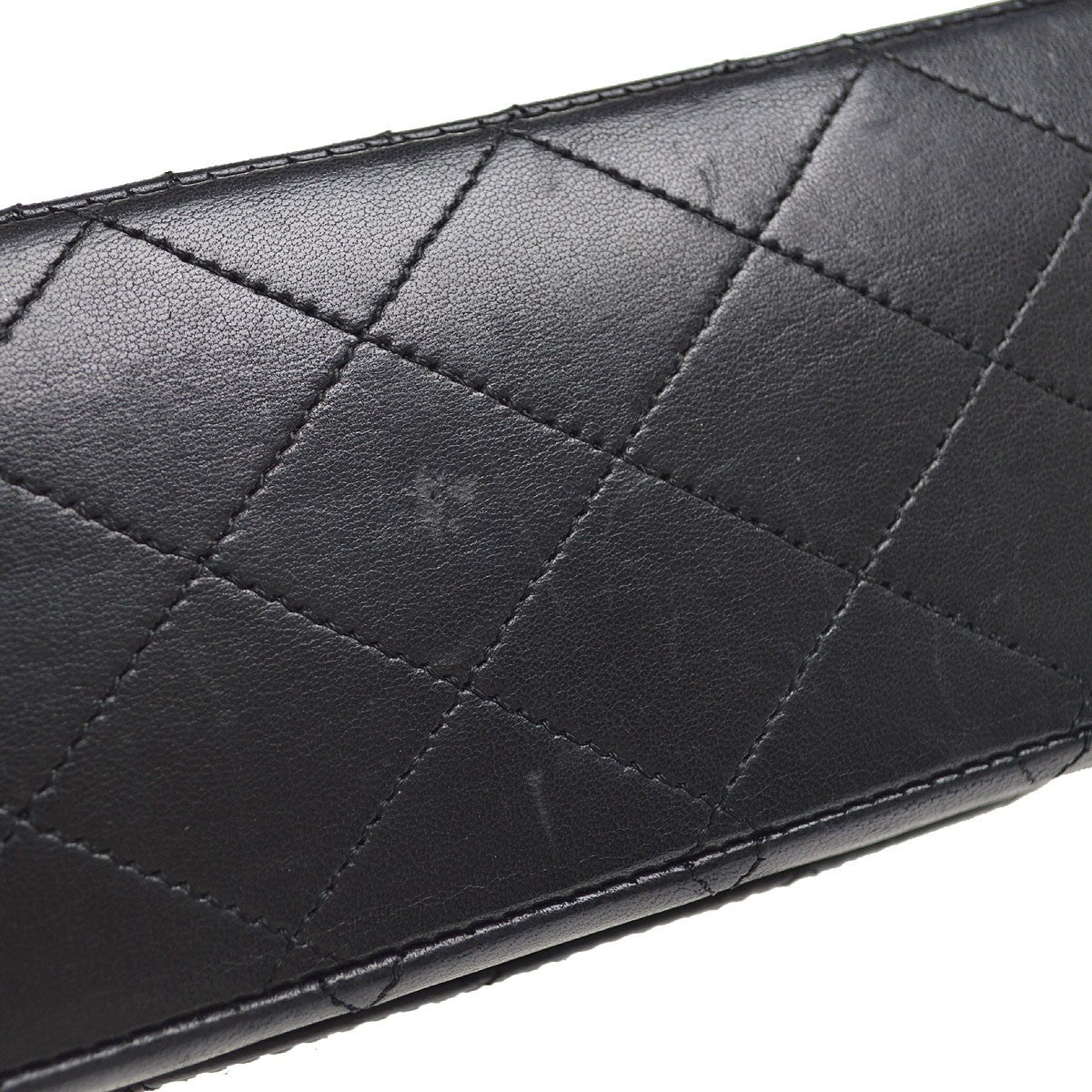 Chanel Vintage Classic Single Flap Quilted Lambskin Black Leather Handbag (Pre-Owned)