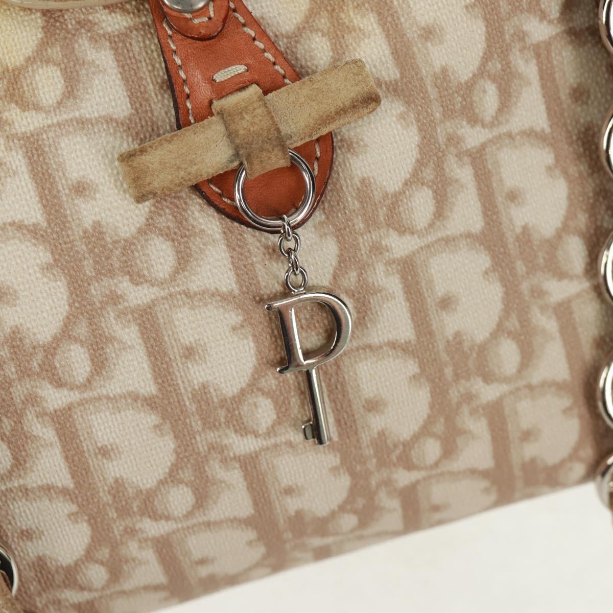 Christian Dior Vintage Trotter Romantique Boston Diorissimo Coated Canvas Beige Canvas Handbag (Pre-Owned)