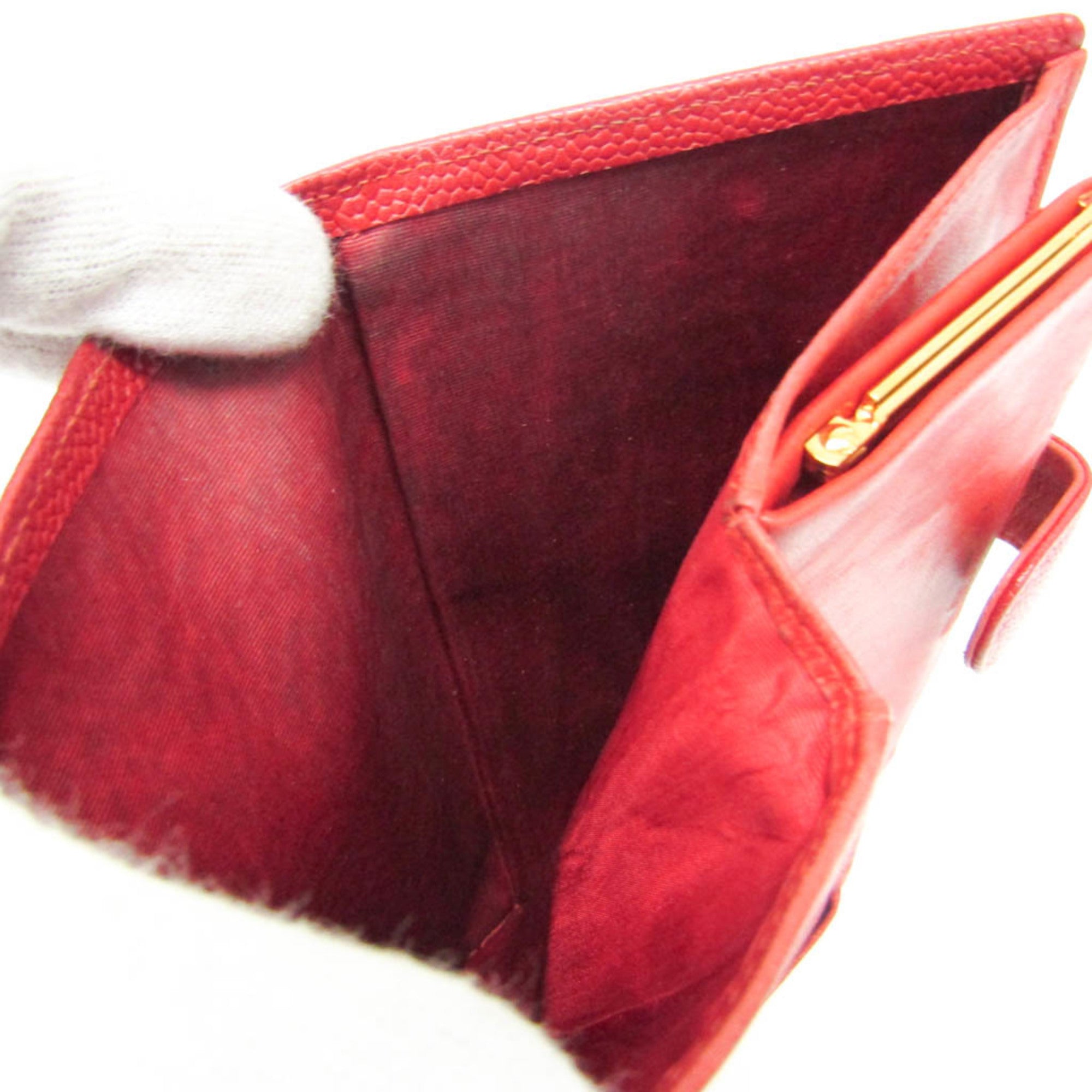 Chanel Timeless Cc French Calfskin Red Leather Wallets Accessory (Pre-Owned)