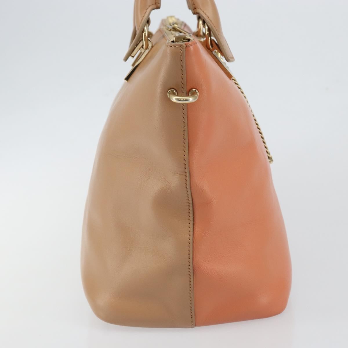 Chloe Bicolor Baylee Satchel Leather Orange Leather Handbag (Pre-Owned)