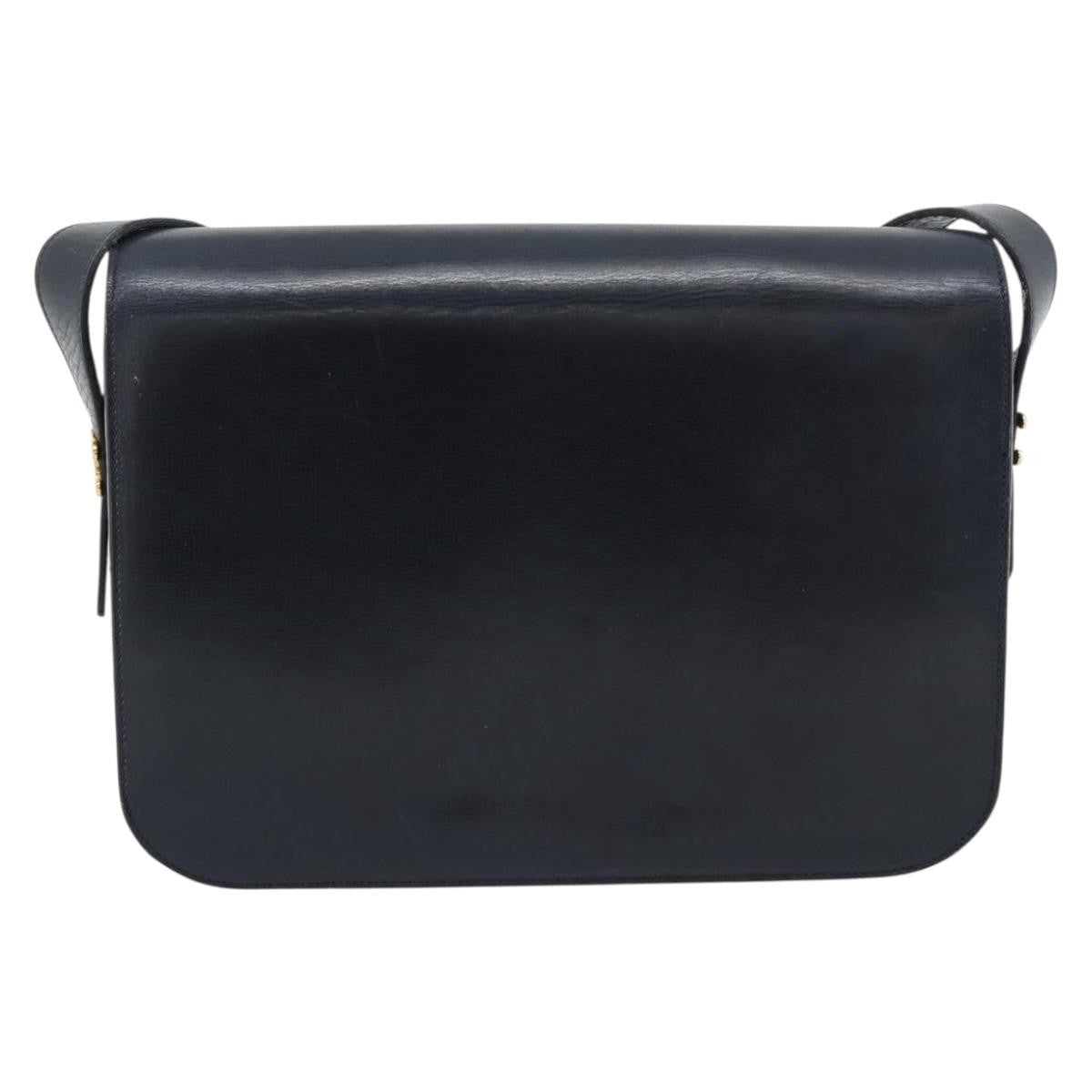 Celine Vintage Horse Carriage Bag Trihomphe Leather Navy Leather Shoulder Bag Bag (Pre-Owned)