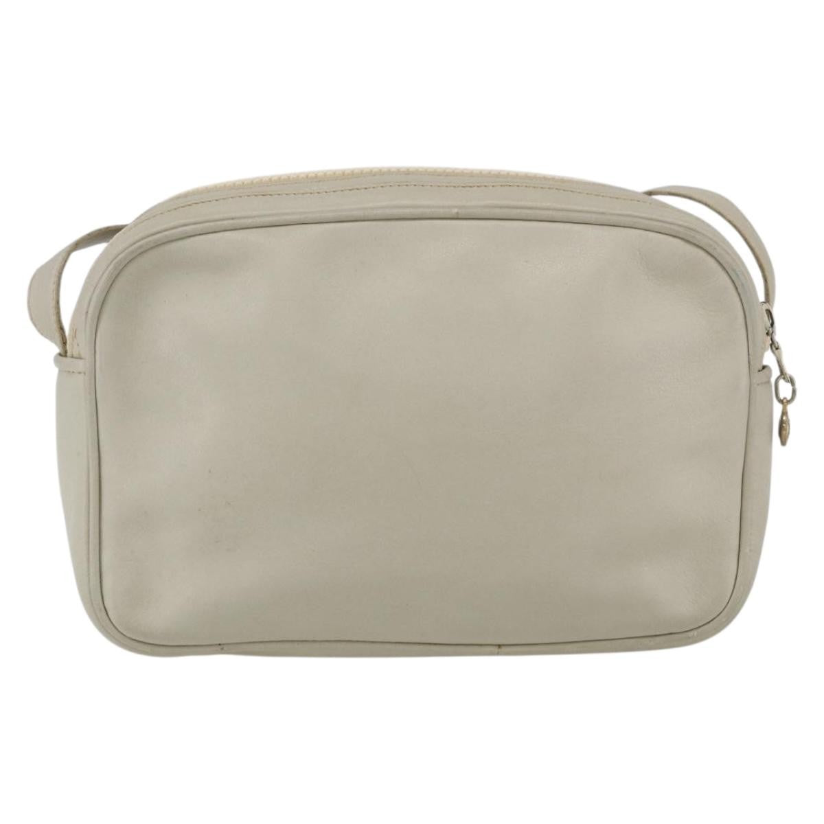 Celine Vintage Leather White Leather Shoulder Bag Bag (Pre-Owned)