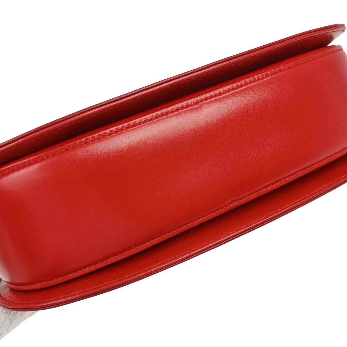 Gucci Vintage Convertible Bamboo Top Handle Leather Red Leather Handbag (Pre-Owned)