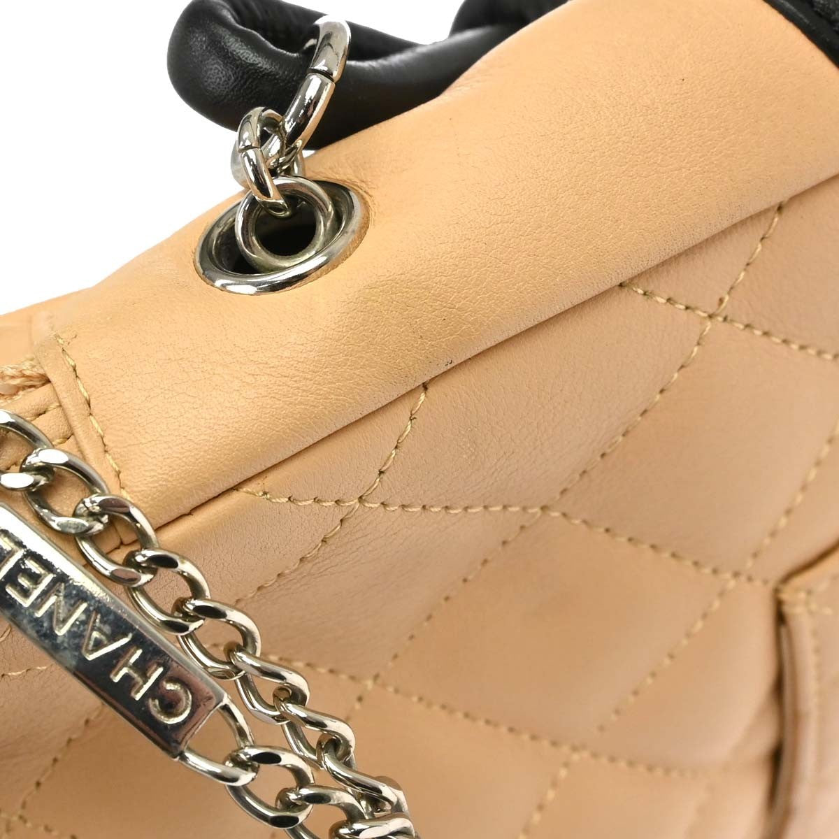 Chanel Cambon Crossbody Bag Calfskin Leather Beige Leather Shoulder Bag Bag (Pre-Owned)