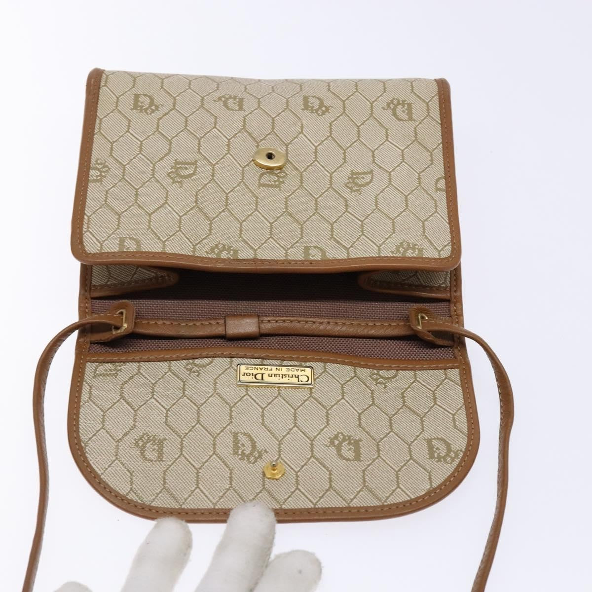 Christian Dior Vintage Honeycomb Flap Coated Canvas Beige Pvc Wallets Accessory (Pre-Owned)