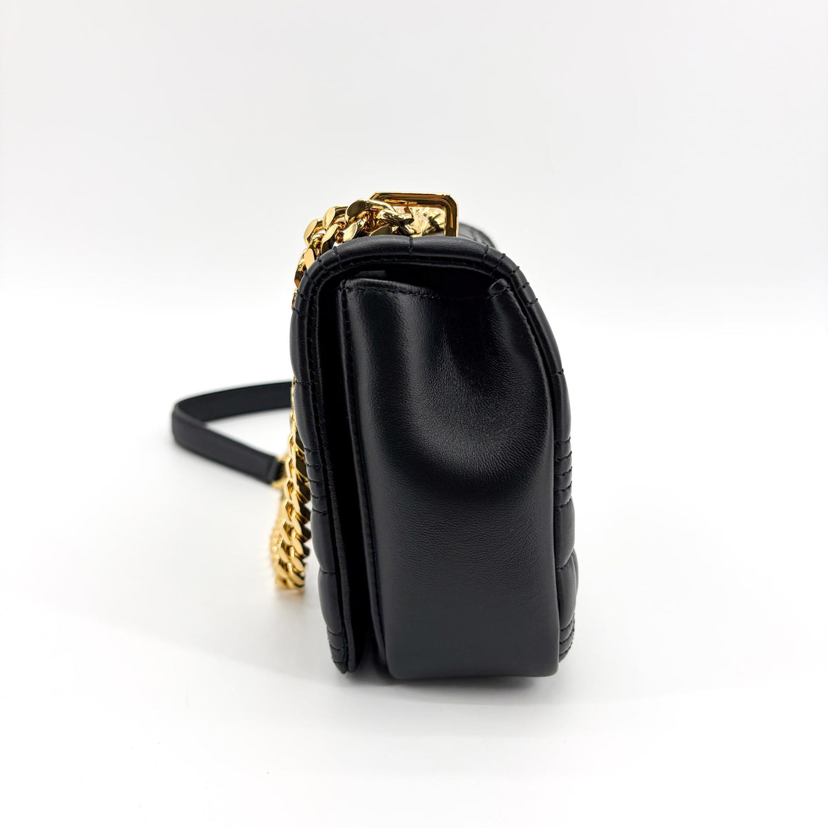 Burberry Lola Bum Quilted Lambskin Black Leather Handbag (Pre-Owned)