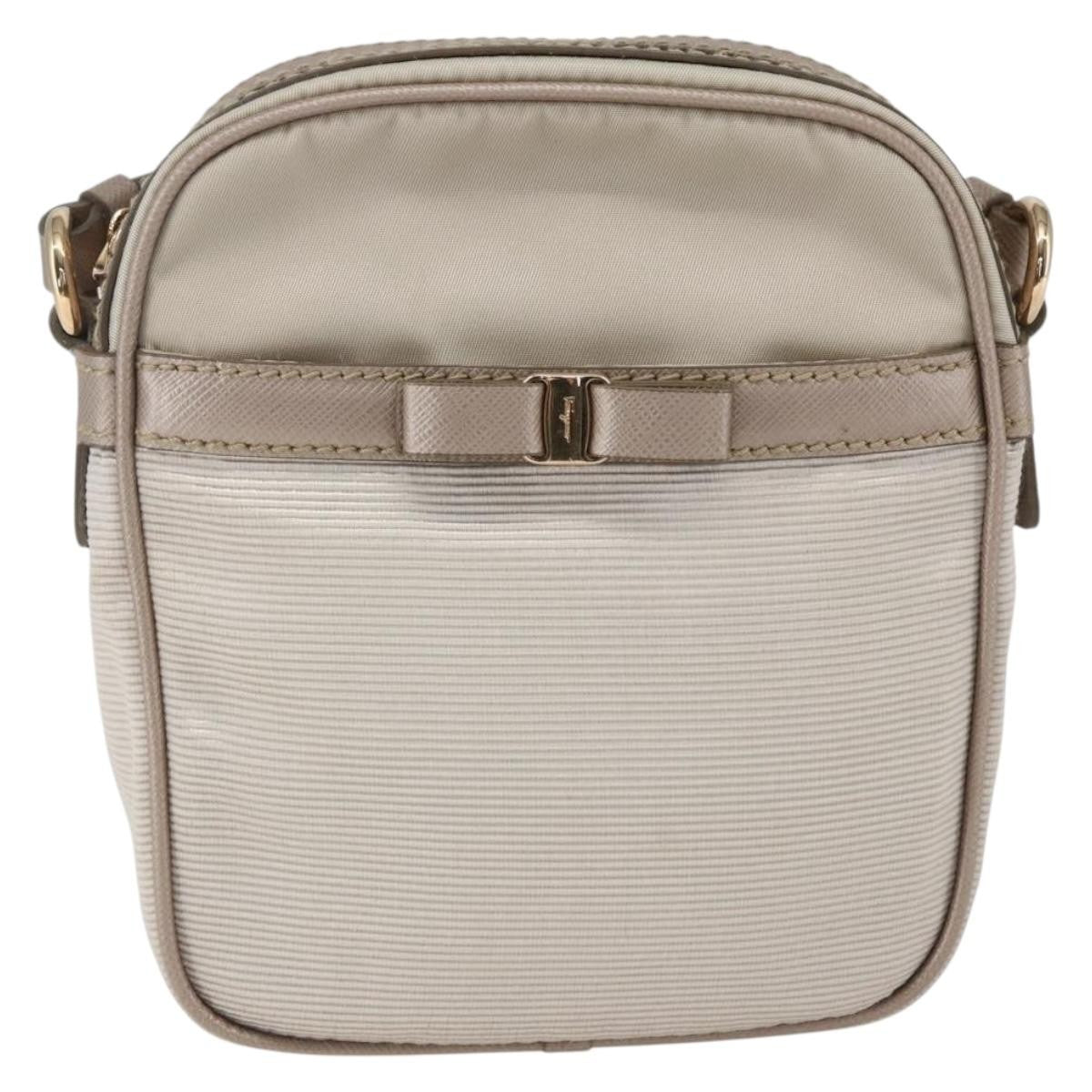 Salvatore Ferragamo Vala Nylon Beige Nylon Shoulder Bag Bag (Pre-Owned)