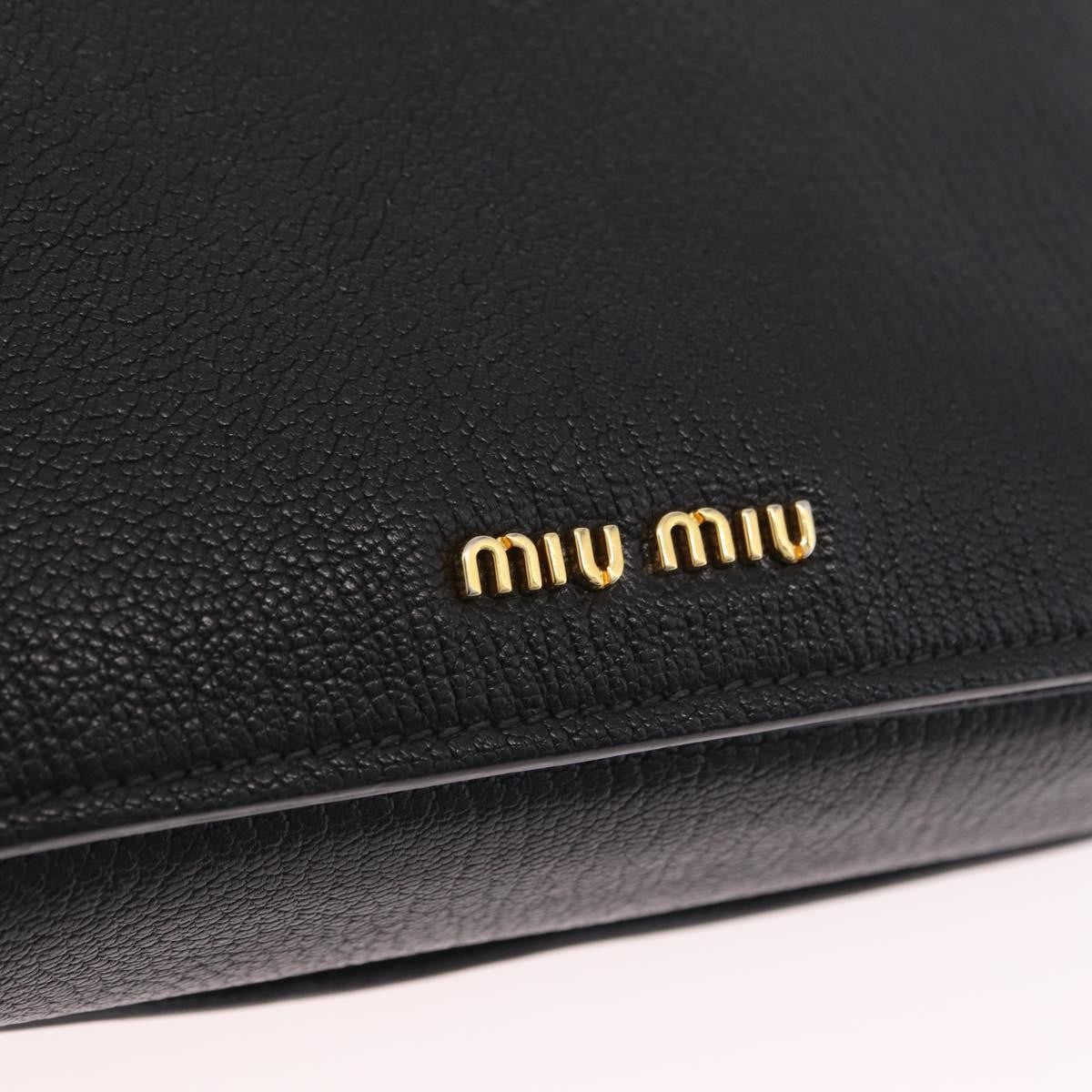 Miu Miu Shoulder Leather Black Leather Shoulder Bag Bag (Pre-Owned)
