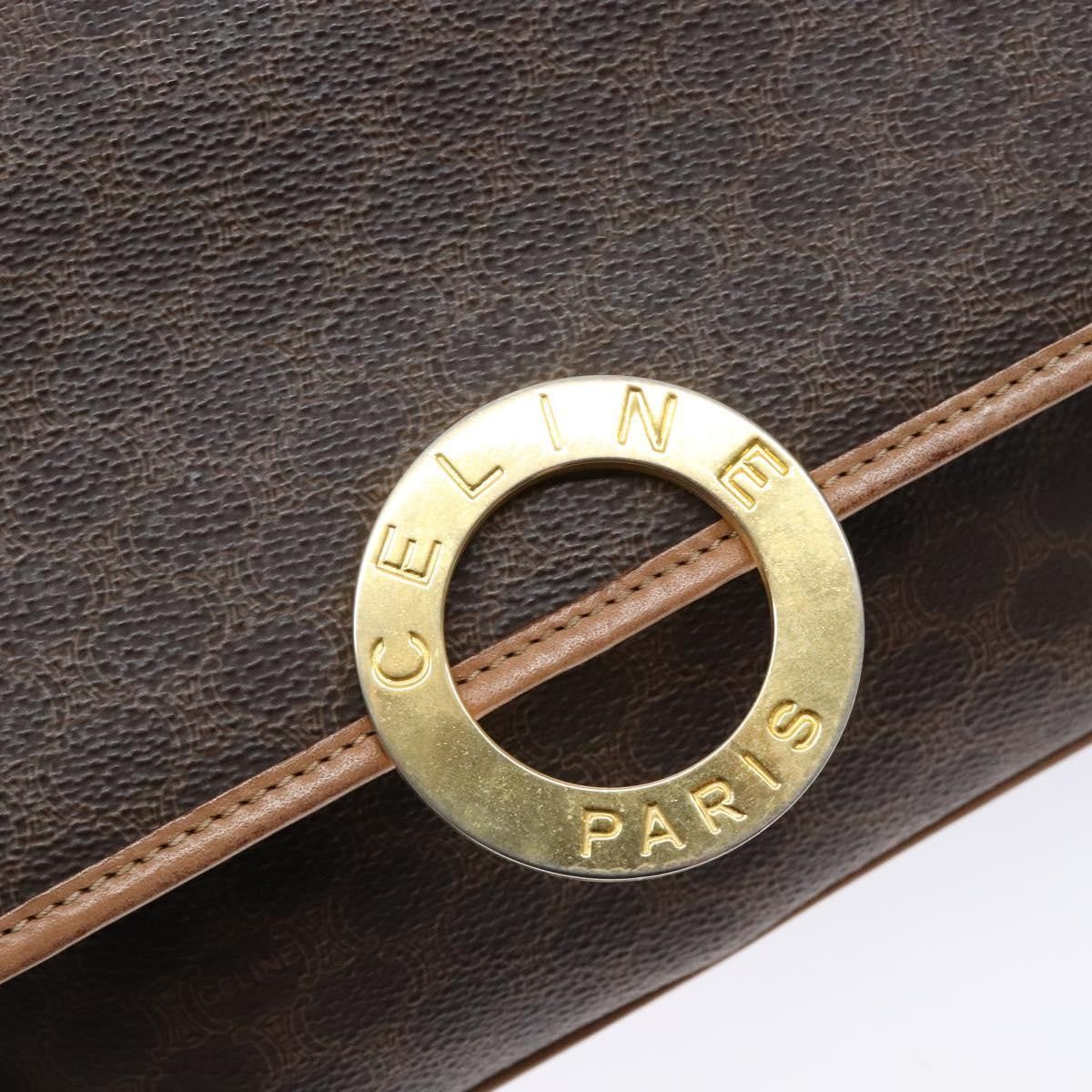 Celine Vintage Macadam Canvas Brown Canvas Bag (Pre-Owned)