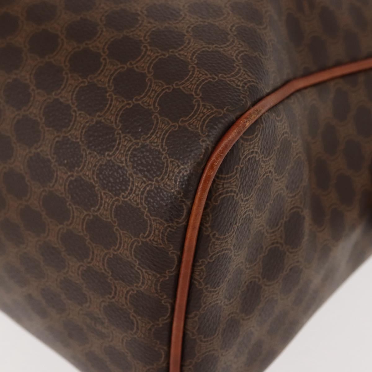 Celine Vintage Macadam Canvas And Leather Brown Canvas Handbag (Pre-Owned)