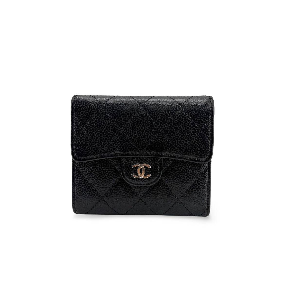 Chanel 31 Wallet Quilted Shiny Calfskin Black Calfskin Wallets Accessory (Pre-Owned)