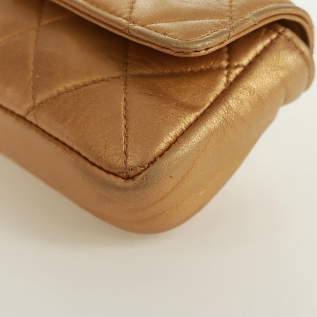 Chanel Classic Flap Charm Chain Belt Quilted Caviar Gold Leather Handbag (Pre-Owned)