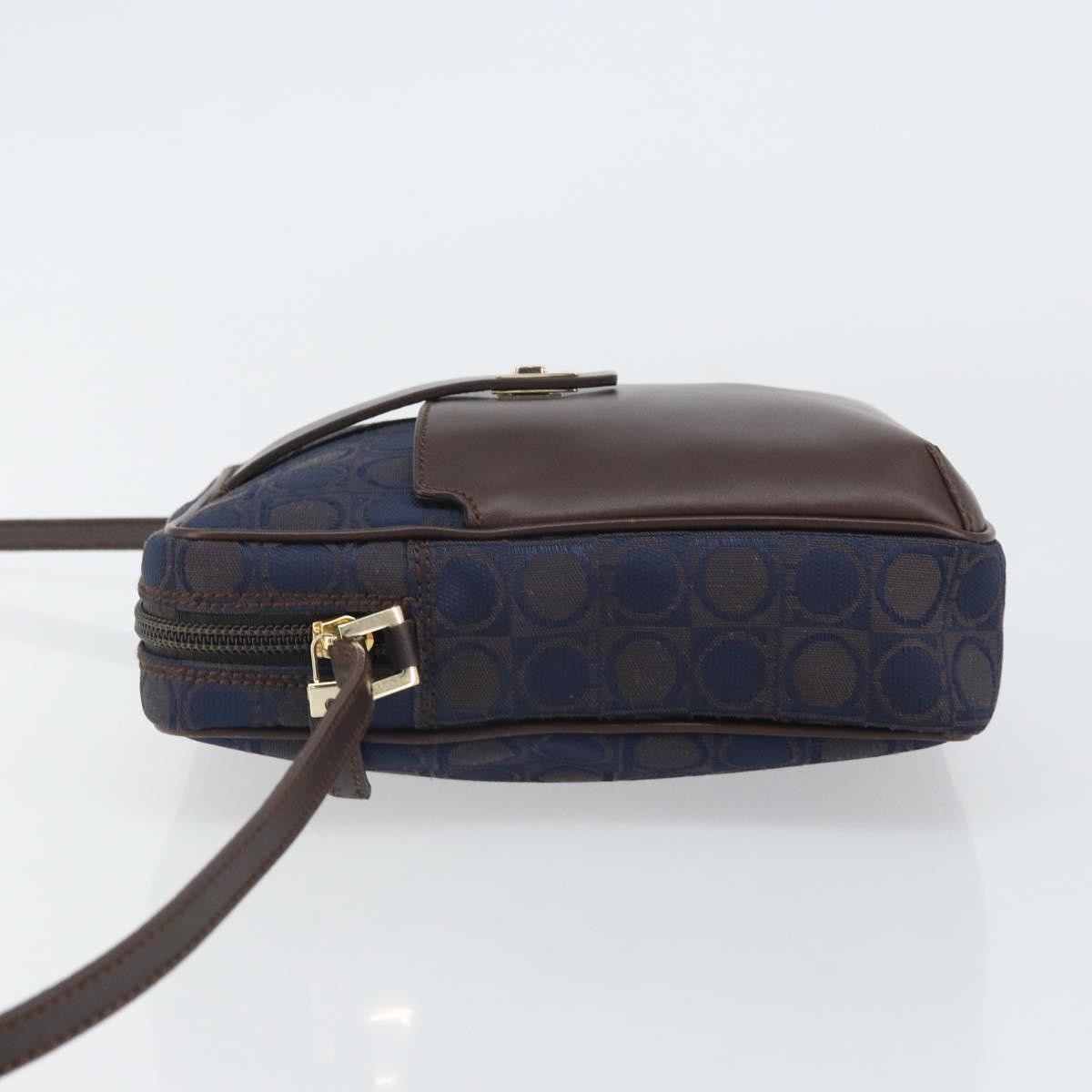 Salvatore Ferragamo Gancini Nylon Navy Nylon Shoulder Bag Bag (Pre-Owned)