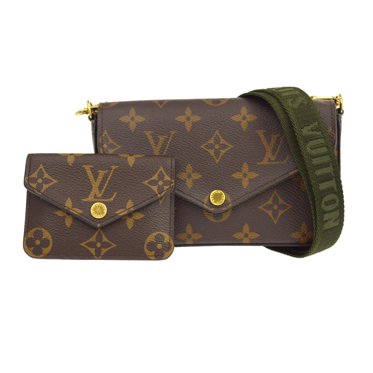 Louis Vuitton Felicie Strap & Go Monogram Canvas Brown Canvas Shoulder Bag Bag (Pre-Owned)