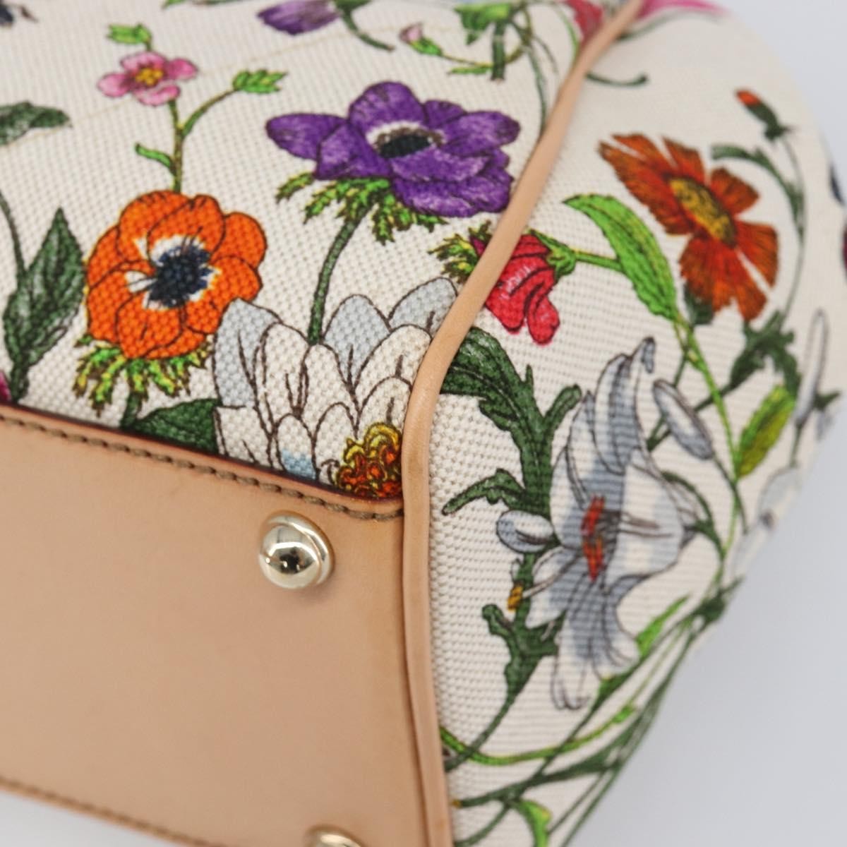 Gucci Joy Bardot Hobo Flora Canvas Multicolour Canvas Handbag (Pre-Owned)