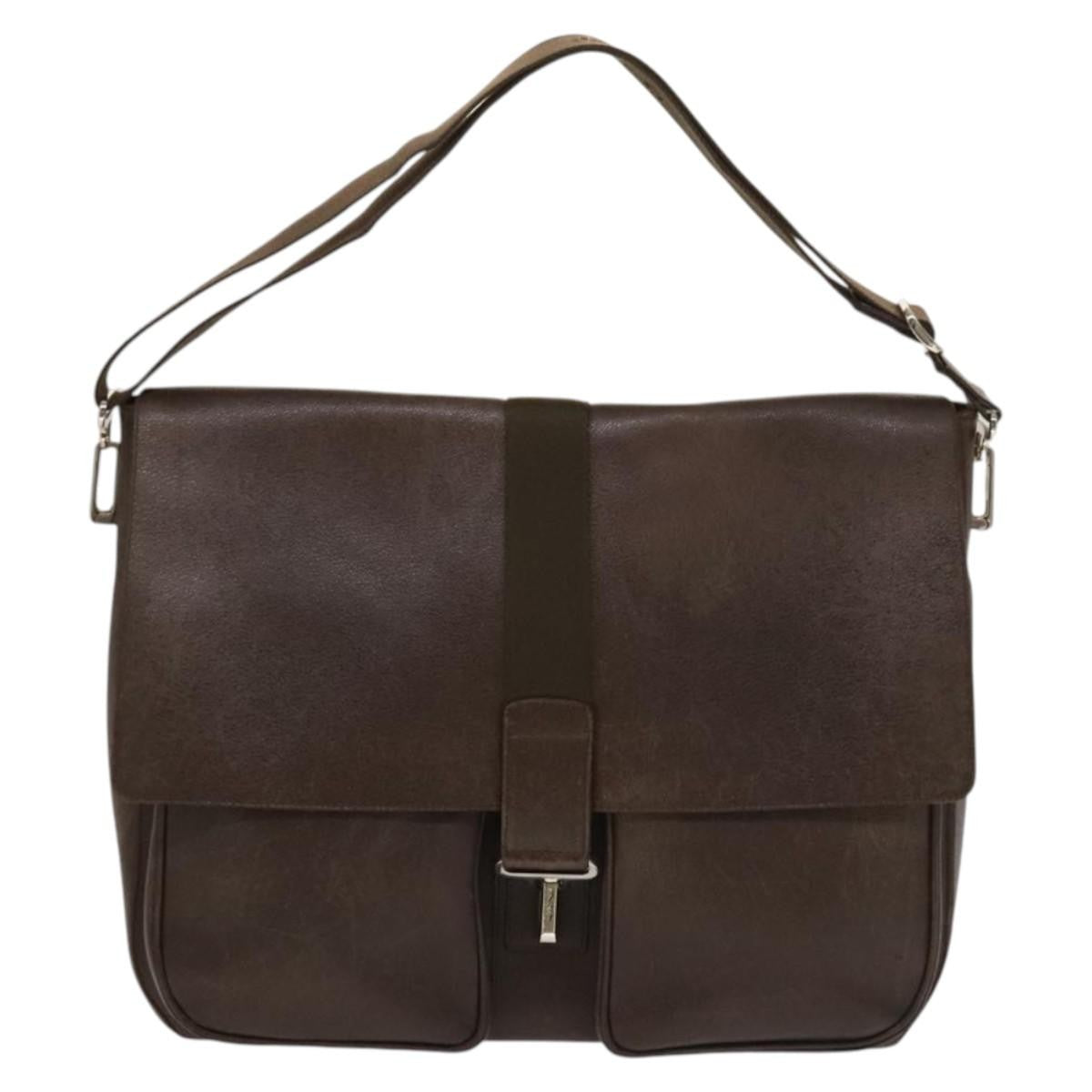 Bvlgari Flap Leather Brown Leather Shoulder Bag Bag (Pre-Owned)