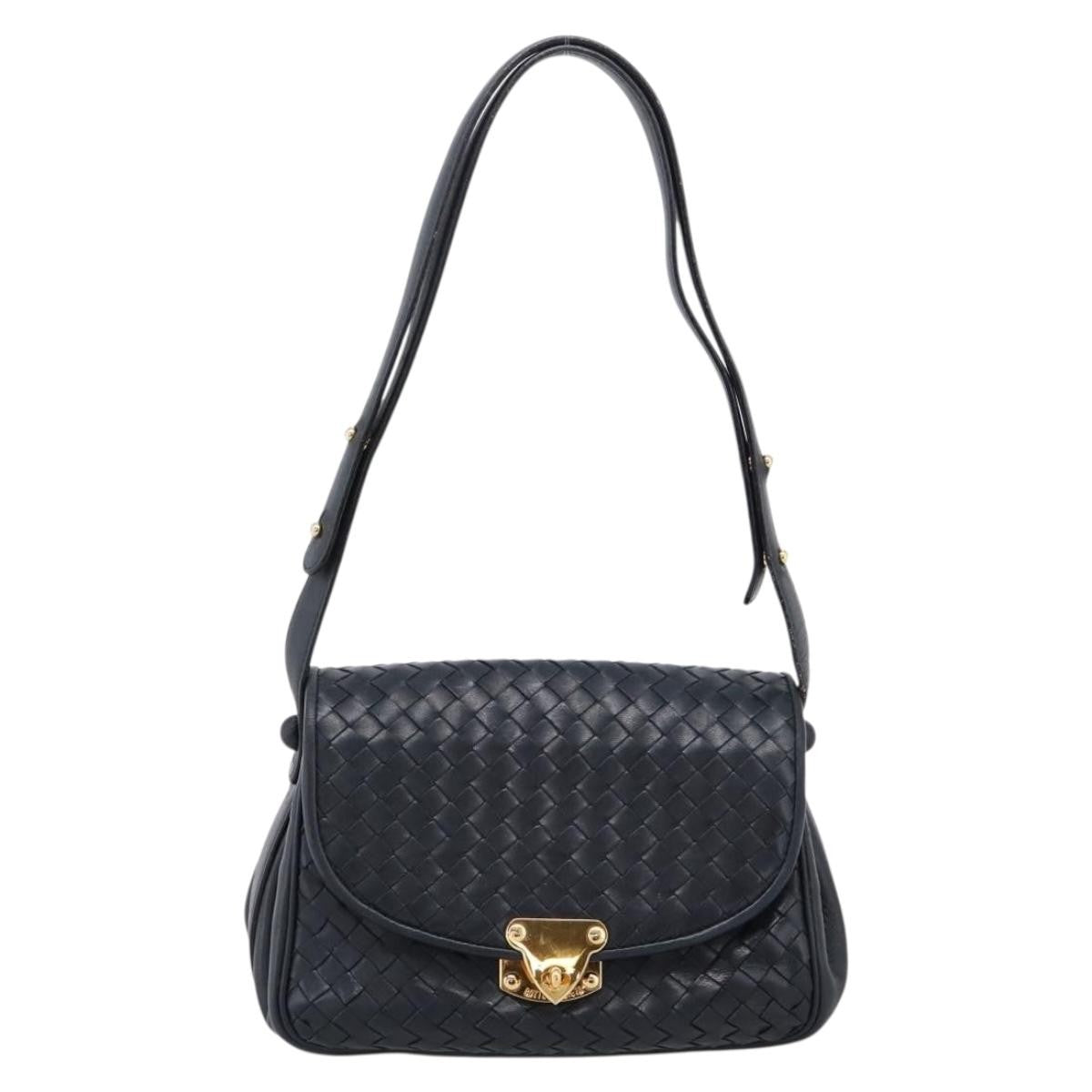 Bottega Veneta Shoulder Leather Black Leather Shoulder Bag Bag (Pre-Owned)