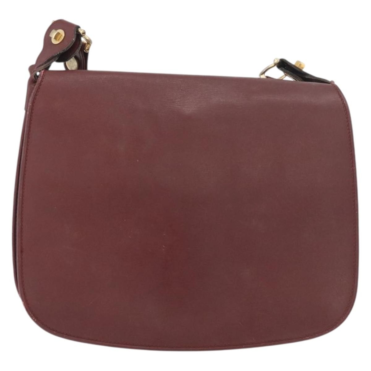 Cartier Must De Cartier Leather Burgundy Leather Shoulder Bag Bag (Pre-Owned)