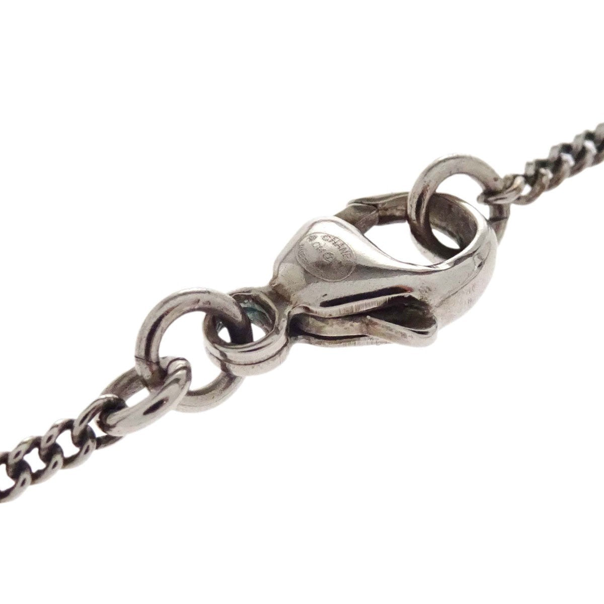 Chanel Cc Drop Pendant Metal With Enamel And Glass Gold Gold_Plated Necklace Jewelry (Pre-Owned)