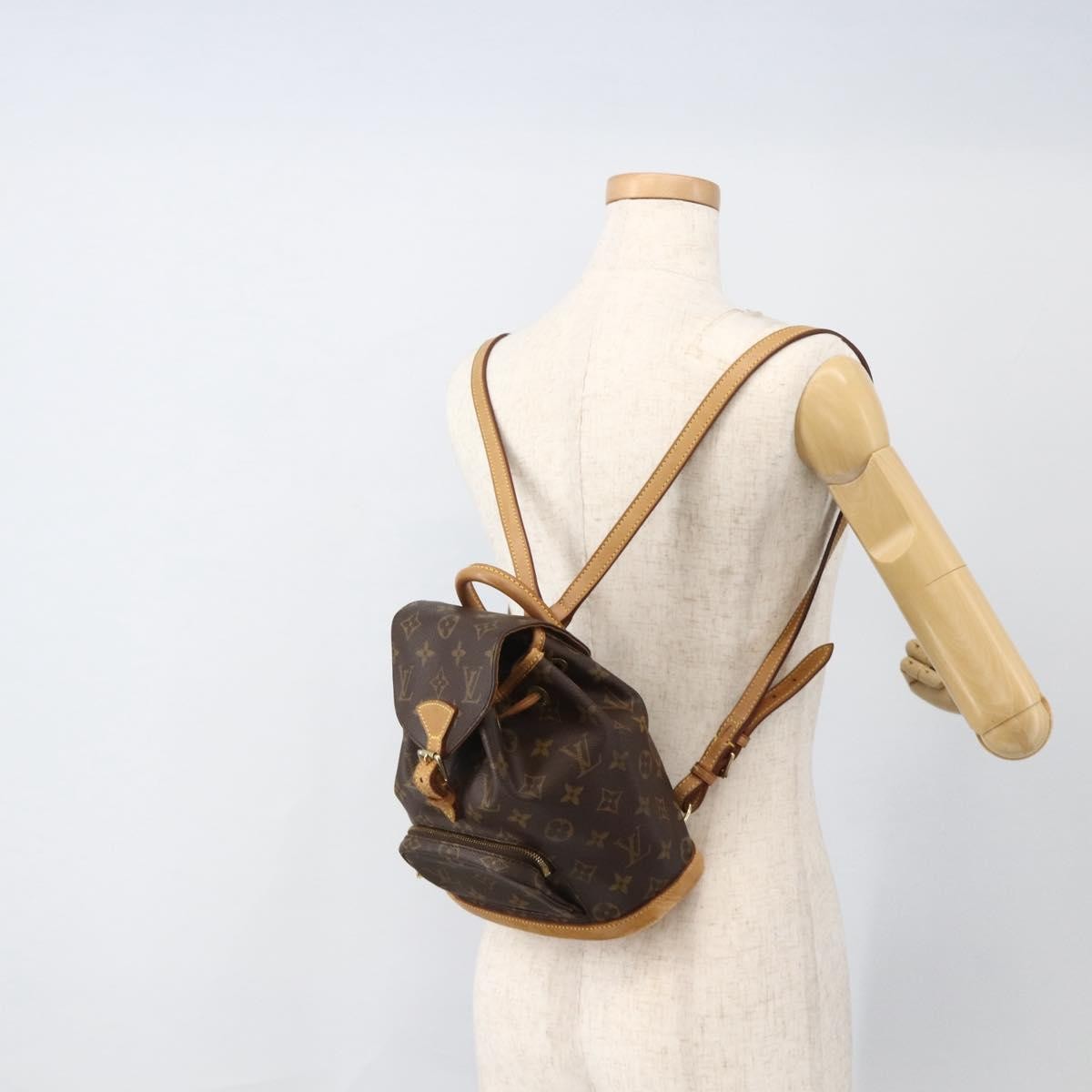 Louis Vuitton Vintage Montsouris Monogram Canvas Brown Canvas Backpack Bag (Pre-Owned)
