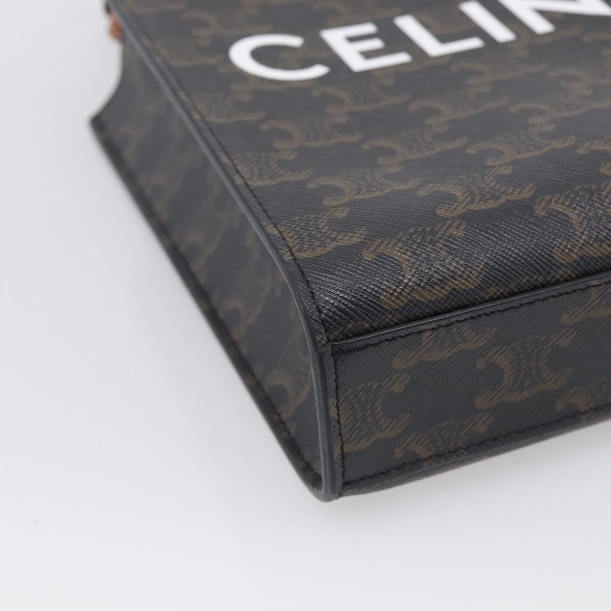 Celine Vertical Cabas Triomphe Coated Canvas Brown Canvas Tote Bag Bag (Pre-Owned)