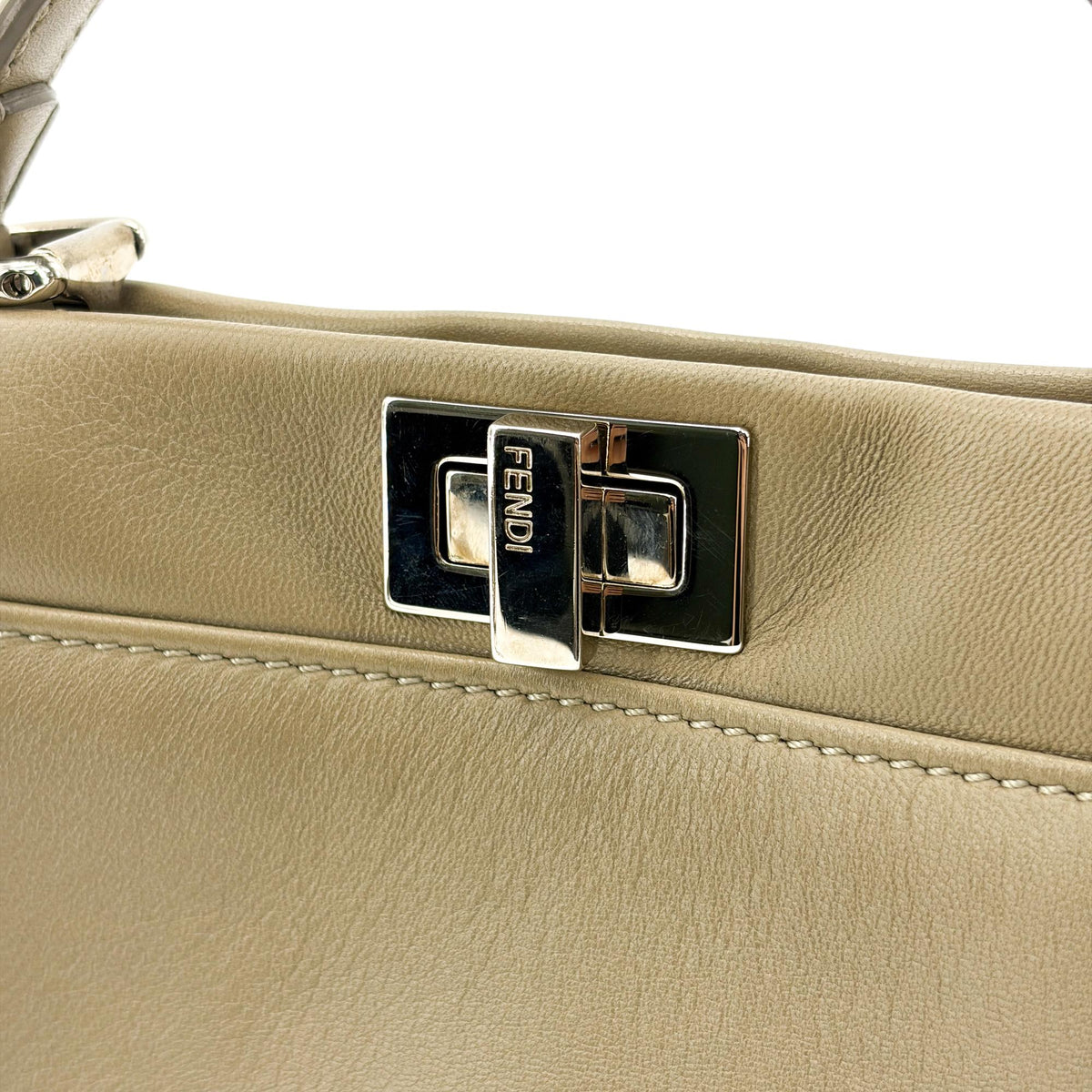 Fendi Peekaboo Ombre Leather Beige Leather Handbag (Pre-Owned)