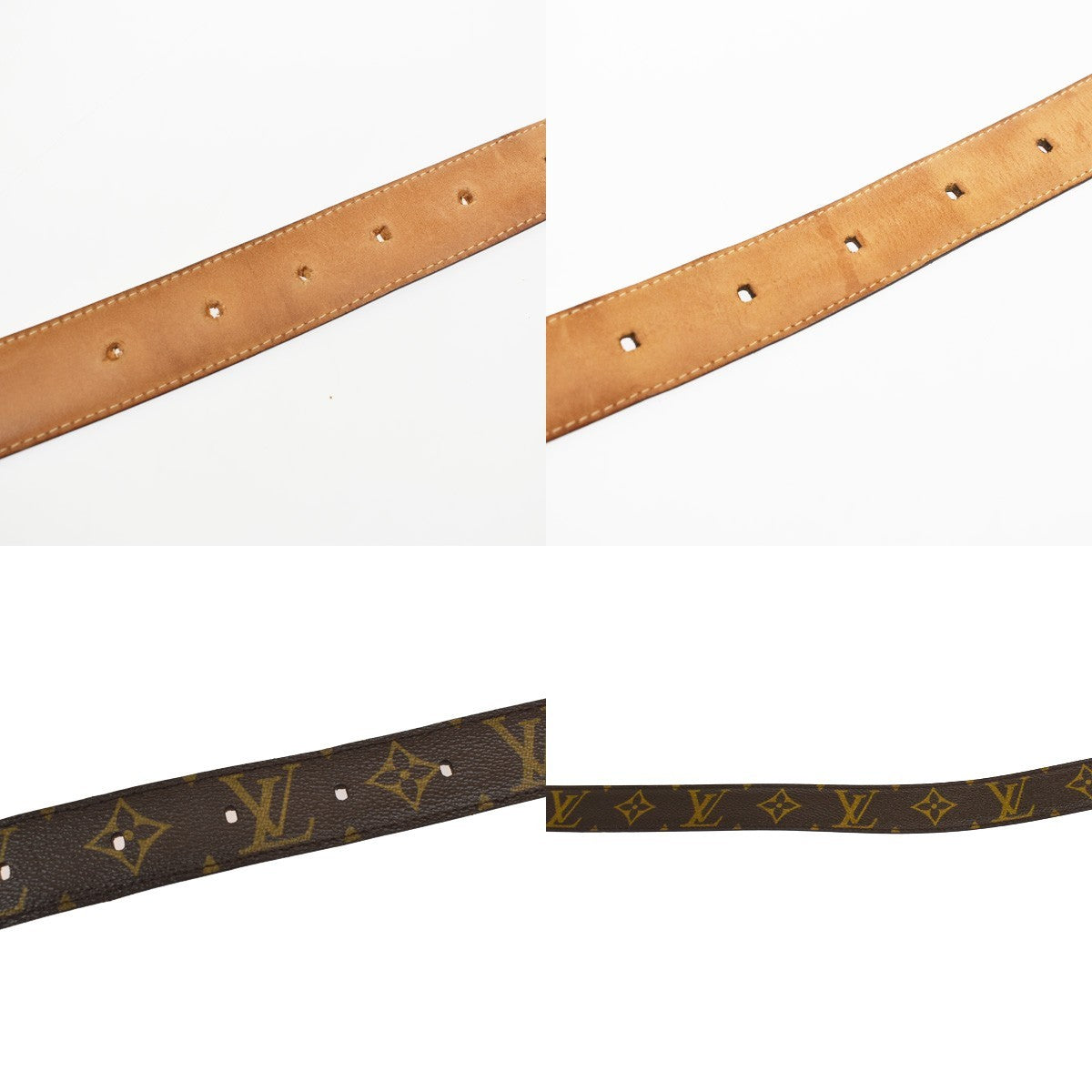 Louis Vuitton Ellipse Belt Monogram Canvas Brown Canvas Belts Accessory (Pre-Owned)