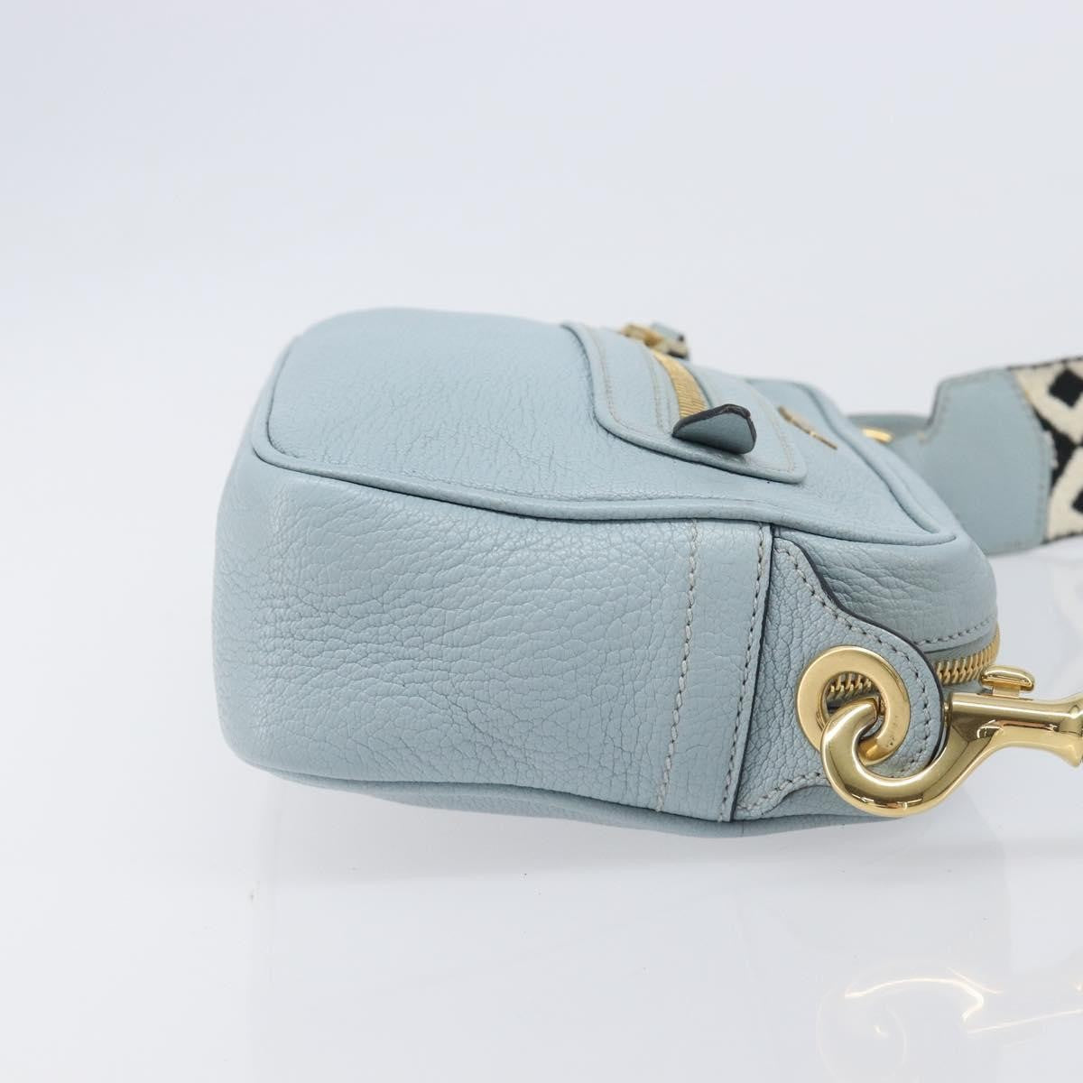 Miu Miu Madras Zip Pocket Leather Blue Leather Crossbody Bag Bag (Pre-Owned)