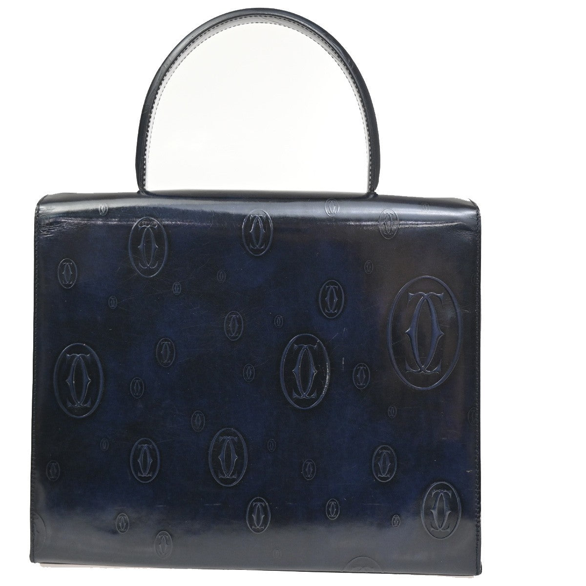 Cartier Happy Birthday Patent Leather Navy Patent_Leather Handbag (Pre-Owned)