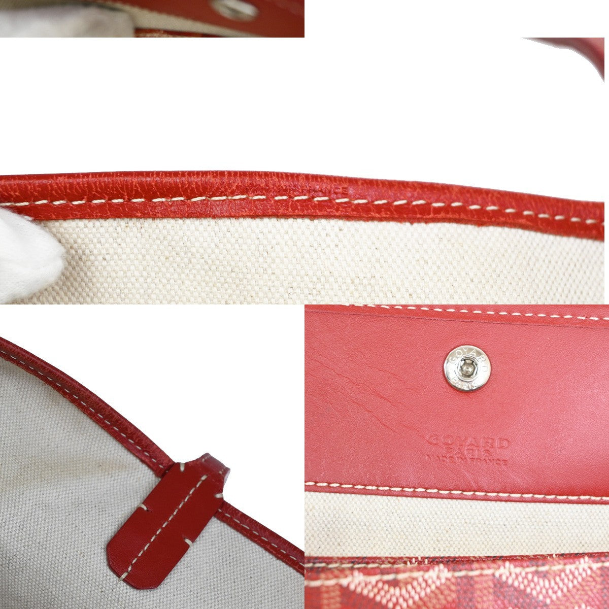 Goyard Saint Louis Reversible Coated Canvas And Printed Canvas Red Canvas Tote Bag Bag (Pre-Owned)