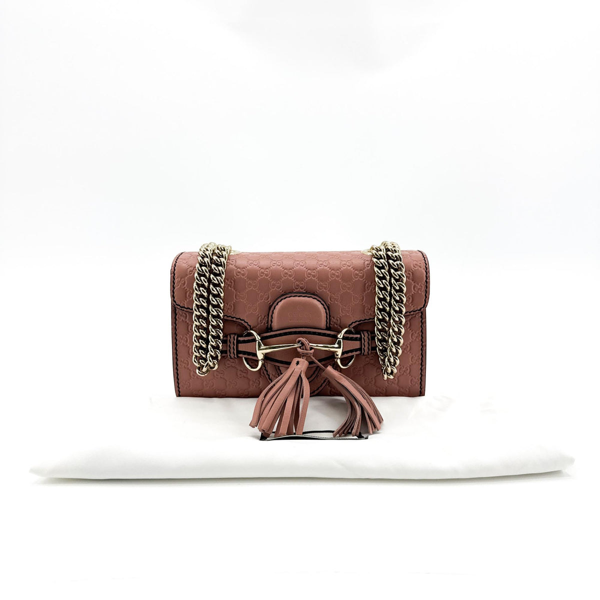 Gucci Emily Chain Flap Guccissima Leather Pink Leather Shoulder Bag Bag (Pre-Owned)