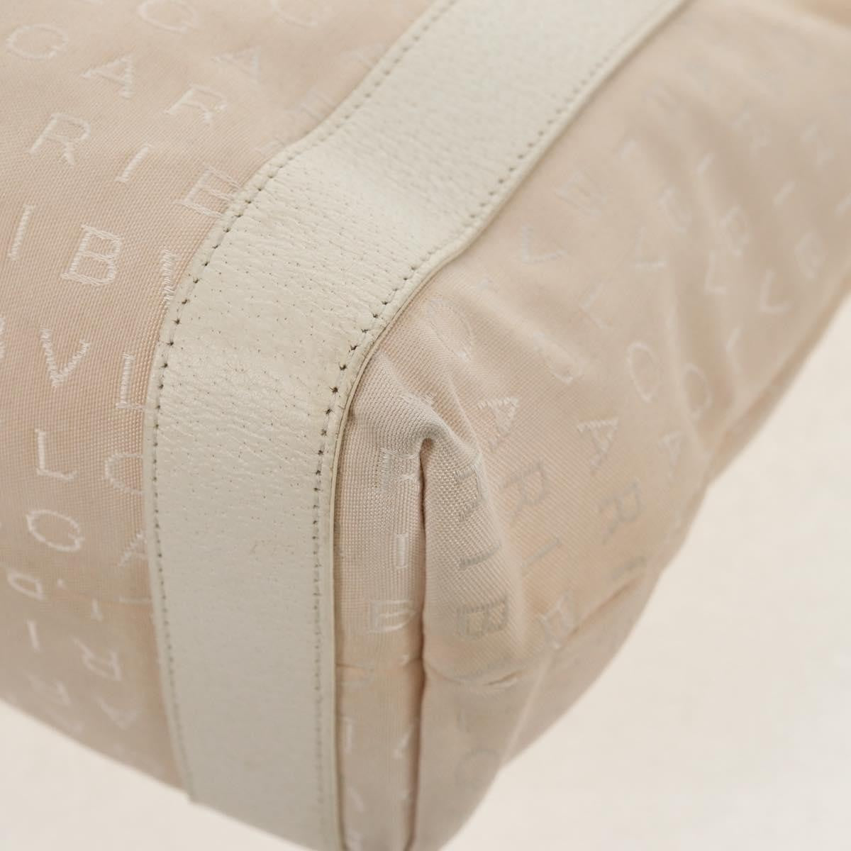 Bvlgari Logomania Canvas Beige Canvas Tote Bag Bag (Pre-Owned)